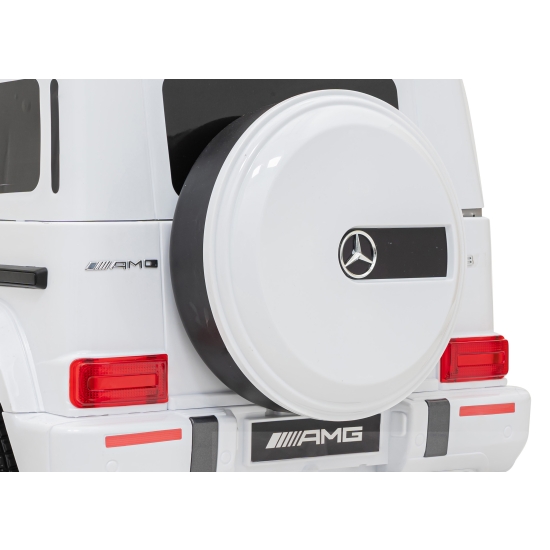 Mercedes AMG G63 dla dzieci Biały + Pilot + MP3 LED + Wolny Start + EVA + Pasy