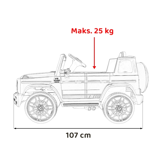 Mercedes AMG G63 dla dzieci Czerwony + Pilot + MP3 LED + Wolny Start + EVA + Pasy