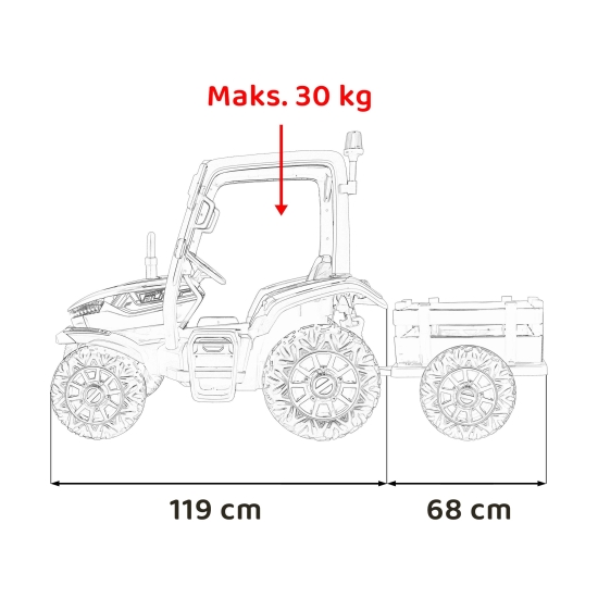 Traktor BLAST Z Przyczepką Zielony