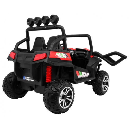 Grand Buggy Strong Lift dla dzieci Czerwony + Napęd 4x4 + Pilot + Bagażnik + Radio MP3 + LED