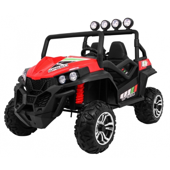 Grand Buggy Strong Lift dla dzieci Czerwony + Napęd 4x4 + Pilot + Bagażnik + Radio MP3 + LED