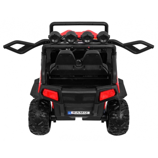 Terenowe Grand Buggy Lift dla dzieci Czerwony + Napęd 4x4 + Pilot + Bagażnik + Radio MP3 + LED