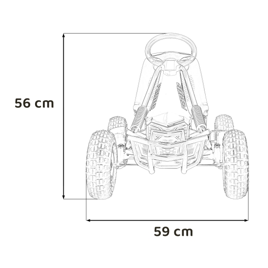 Gokart na Pedały AIR PerHour dla dzieci Niebieski + Hamulec ręczny + Pompowane koła + Regulacja siedzenia