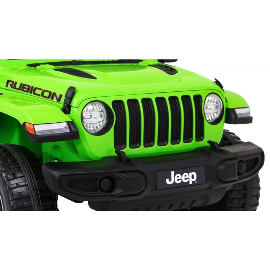 Jeep Wrangler Rubicon na akumulator dla dzieci Zielony + Pilot + Radio MP3 LED + Koła EVA