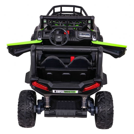 Buggy UTV Terenówka dla dzieci Zielony + Pilot + Bagażnik + Wolny Start + EVA + MP3 LED