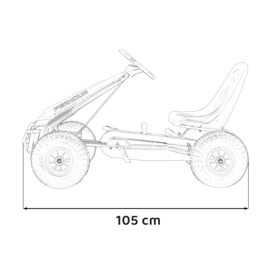 Gokart na Pedały AIR PerHour dla dzieci Niebieski + Hamulec ręczny + Pompowane koła + Regulacja siedzenia