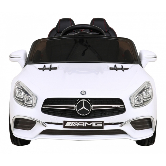 Mercedes Benz AMG SL65 S elektryczny dla dzieci Biały + Pilot + Audio LED + Ekoskóra + EVA + Wolny Start