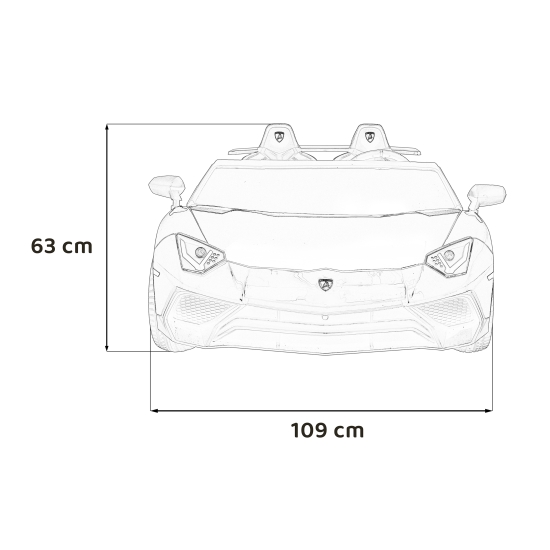 Lamborghini Aventador SV na akumulator dla 2 dzieci Niebieski + Silnik bezszczotkowy + Pompowane koła + Audio LED