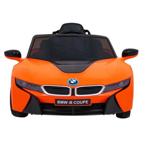 BMW I8 Lift Auto na akumulator Pomarańczowy + Pilot + Wolny Start + 3-pkt pasy + MP3 USB + LED