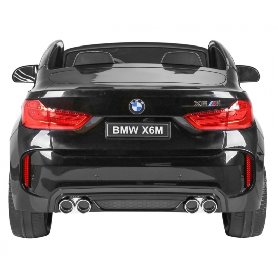 BMW X6M XXL dla 2 dzieci Lakier Czarny + Pilot + Ekoskóra + Pasy + Wolny Start + MP3 + LED