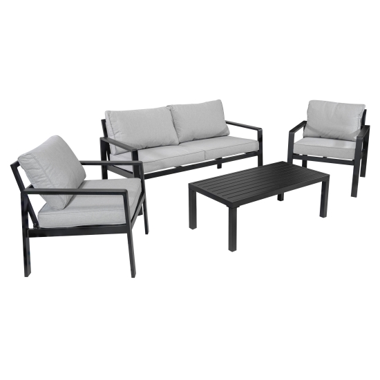 Meble Ogrodowe Aluminiowe Sofa + Dwa Fotele + Stolik