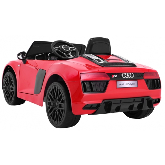 Audi R8 Spyder na akumulator Lakier Czerwony + Pilot + EVA + Wolny Start + Radio MP3 + LED