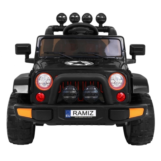 Auto Terenowe Full Time 4WD dla dzieci Czarny + Napęd 4x4 + Pilot + Audio LED + Schowek