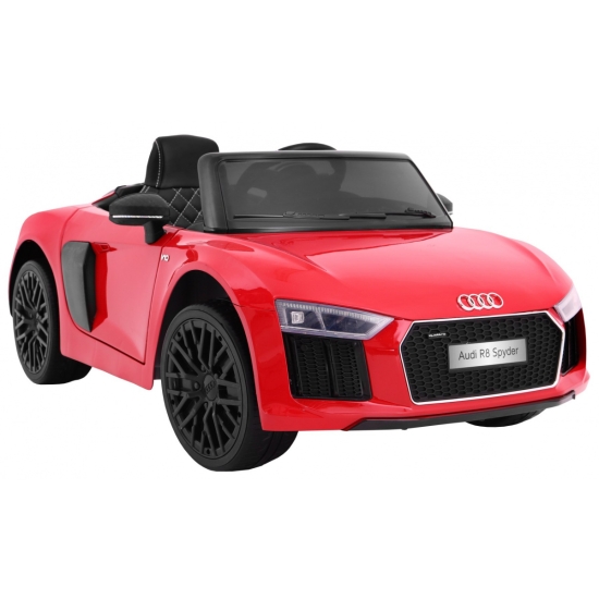 Audi R8 Spyder na akumulator Lakier Czerwony + Pilot + EVA + Wolny Start + Radio MP3 + LED