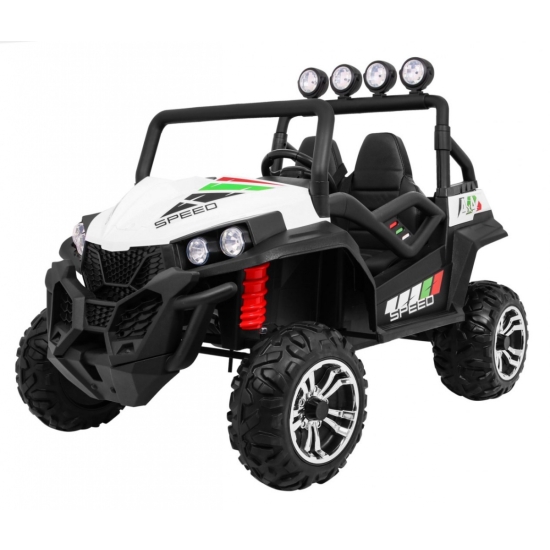 Grand Buggy Strong Lift dla dzieci Biały + Napęd 4x4 + Pilot + Bagażnik + Radio MP3 + LED