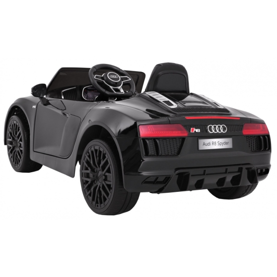 Audi R8 Spyder na akumulator Czarny + Pilot + EVA + Wolny Start + Radio MP3 + LED