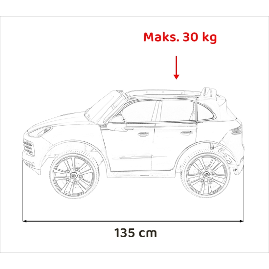 Porsche Cayenne S na akumulator dla dzieci Lakier Biały + Pilot + Wolny START + EVA + Audio LED