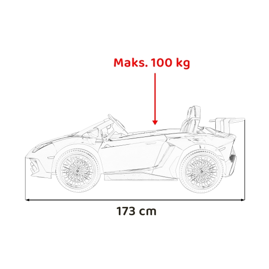 Lamborghini Aventador SV na akumulator dla 2 dzieci Biały + Silnik bezszczotkowy + Pompowane koła + Audio LED