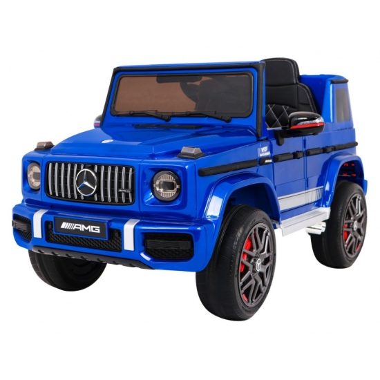 Mercedes AMG G63 dla dzieci Lakier Niebieski + Pilot + MP3 LED + Wolny Start + EVA + Pasy