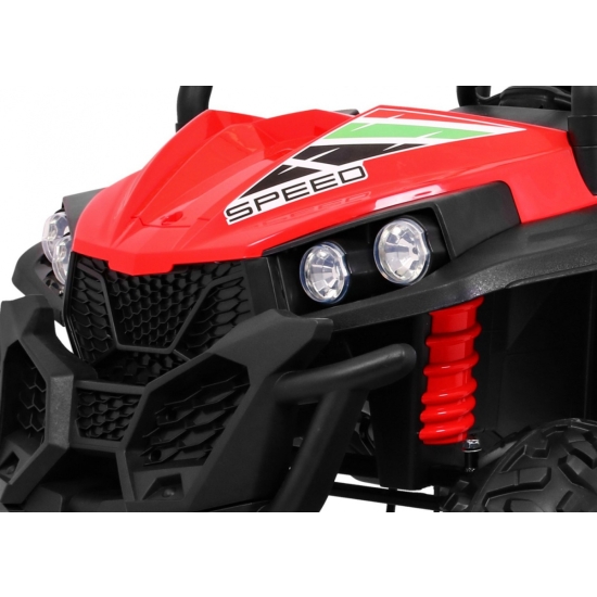 Grand Buggy Strong Lift dla dzieci Czerwony + Napęd 4x4 + Pilot + Bagażnik + Radio MP3 + LED