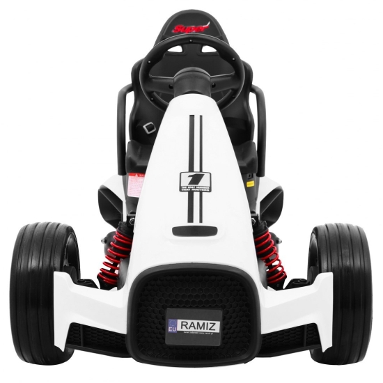 Gokart na akumulator Bolid XR-1 dla dzieci Biały + Regulowana kierownica + Profilowane siedzenie