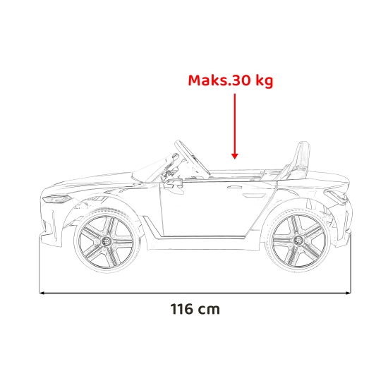 Autko BMW i4 na akumulator dla dzieci Czerwony + Wolny Start + EVA + Ekoskóra + Audio LED + Pilot