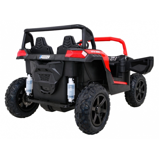 Buggy ATV Strong Racing dla 2 dzieci Czerwony + Silnik bezszczotkowy + Pompowane koła + Audio LED