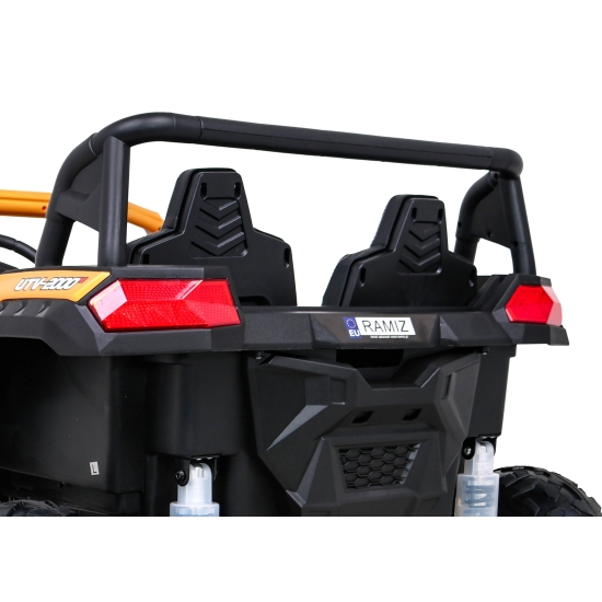 Buggy ATV Strong Racing dla 2 dzieci Złoty + Silnik bezszczotkowy + Pompowane koła + Audio LED