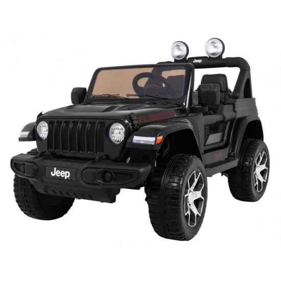 Jeep Wrangler Rubicon na akumulator dla dzieci Czarny + Pilot + Radio MP3 LED + Koła EVA