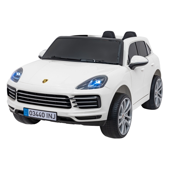 Porsche Cayenne S na akumulator dla dzieci Lakier Biały + Pilot + Wolny START + EVA + Audio LED