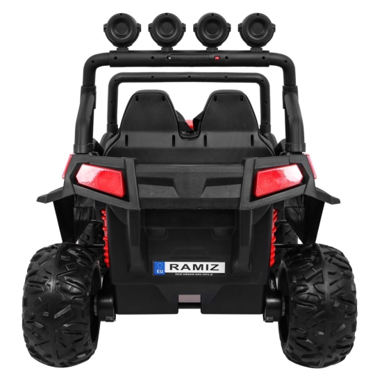 Grand Buggy Strong Lift dla dzieci Czerwony + Napęd 4x4 + Pilot + Bagażnik + Radio MP3 + LED