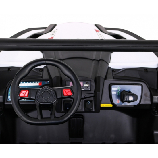 Buggy UTV-MX na akumulator dla dzieci Biały + Napęd 4x4 + Pilot + Audio LED + Schowek + EVA + Wolny Start