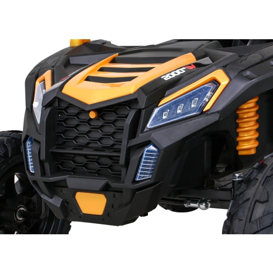 Buggy ATV Strong Racing dla 2 dzieci Złoty + Silnik bezszczotkowy + Pompowane koła + Audio LED