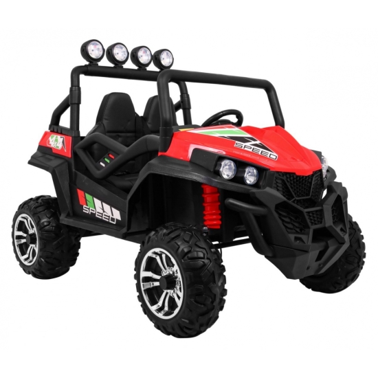 Grand Buggy Strong Lift dla dzieci Czerwony + Napęd 4x4 + Pilot + Bagażnik + Radio MP3 + LED