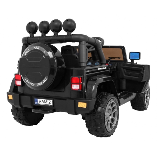 Auto Terenowe Full Time 4WD dla dzieci Czarny + Napęd 4x4 + Pilot + Audio LED + Schowek