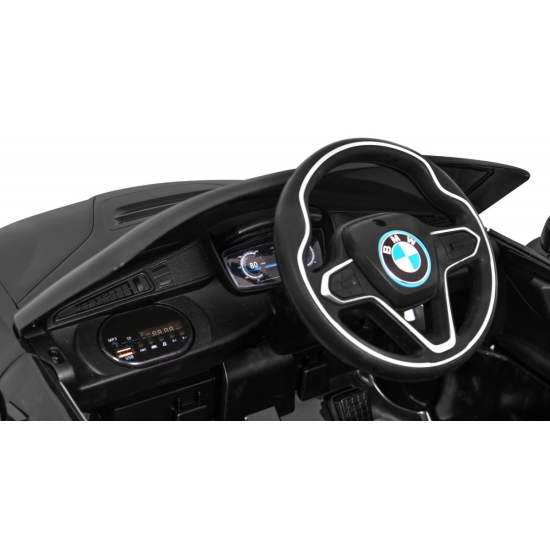 BMW I8 Lift Auto na akumulator Czarny + Pilot + Wolny Start + 3-pkt pasy + MP3 USB + LED