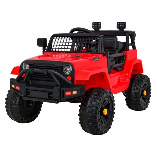 Autko Jeep Dark Night na akumulator dla dzieci Czerwony + Wolny Start + EVA + Audio LED