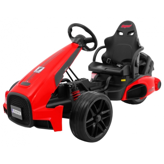 Gokart na akumulator Bolid XR-1 dla dzieci Czerwony + Regulowana kierownica + Profilowane siedzenie