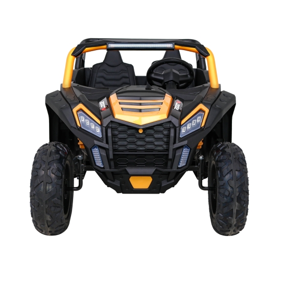 Buggy ATV Strong Racing dla 2 dzieci Złoty + Silnik bezszczotkowy + Pompowane koła + Audio LED