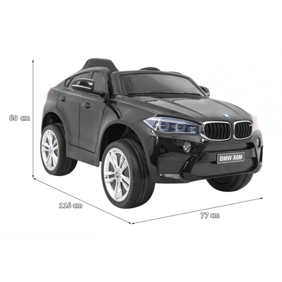 BMW X6M Elektryczne Autko dla dzieci Lakier Czarny + Pilot + EVA + Wolny Start + Audio + LED