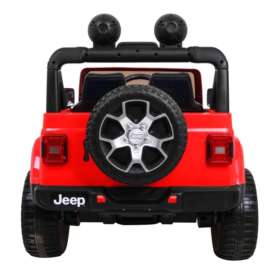 Jeep Wrangler Rubicon na akumulator dla dzieci Czerwony + Pilot + Radio MP3 LED + Koła EVA