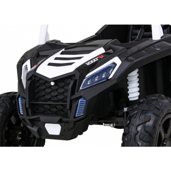 Buggy ATV Strong Racing dla 2 dzieci Biały + Silnik bezszczotkowy + Pompowane koła + Audio LED