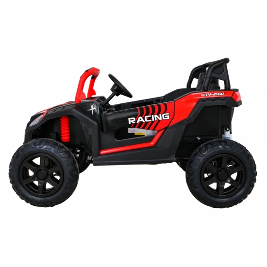 Buggy ATV Strong Racing dla 2 dzieci Czerwony + Silnik bezszczotkowy + Pompowane koła + Audio LED