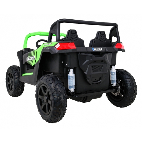 Buggy ATV Strong Racing dla 2 dzieci Zielony + Silnik bezszczotkowy + Pompowane koła + Audio LED