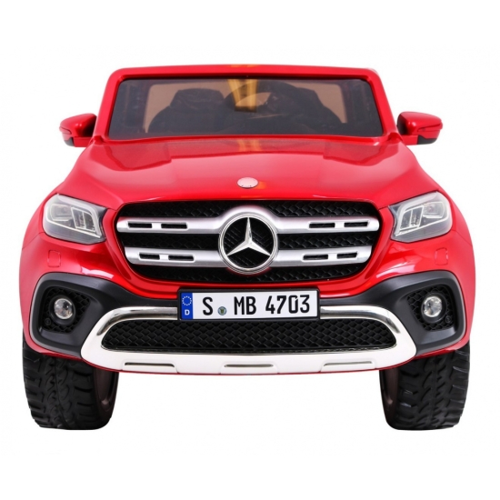 Mercedes Benz X-Class dla dzieci Lakier Czerwony + Pilot + Napęd 4x4 + MP4 + Bagażnik + EVA