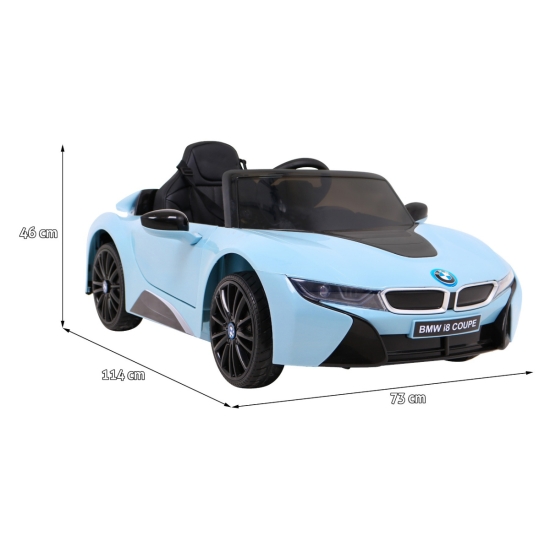 BMW I8 Lift Auto na akumulator Niebieski + Pilot + Wolny Start + 3-pkt pasy + MP3 USB + LED