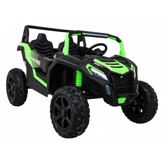 Buggy ATV Strong Racing dla 2 dzieci Zielony + Silnik bezszczotkowy + Pompowane koła + Audio LED