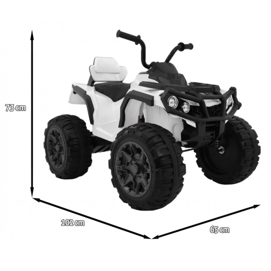 Quad ATV 2.4GHz na akumulator dla dzieci Biały + Pilot + Koła EVA + Radio MP3 + Wolny Start