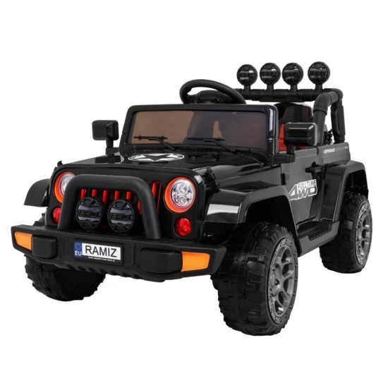 Auto Terenowe Full Time 4WD dla dzieci Czarny + Napęd 4x4 + Pilot + Audio LED + Schowek