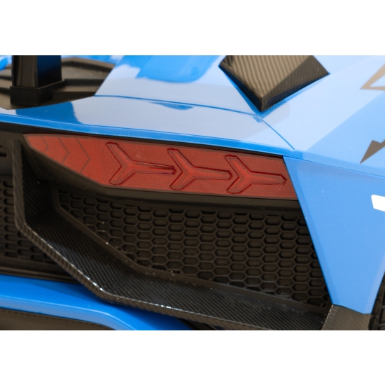 Lamborghini Aventador SV na akumulator dla 2 dzieci Niebieski + Silnik bezszczotkowy + Pompowane koła + Audio LED